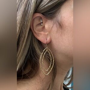 Stella & Dot Beaded Double Teardrop Hoop Earrings - Women Jewelry